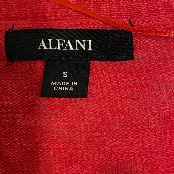 ALFANI OPEN FRONT LINEN BLEND CARDIGAN FLAMENCO PINK NWT S M - Picture 5 of 12